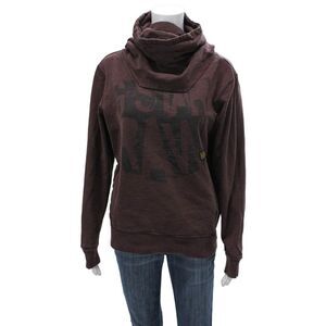G Star Raw Womens Pullover Sweatshirt Brown High Neck Designer Size L